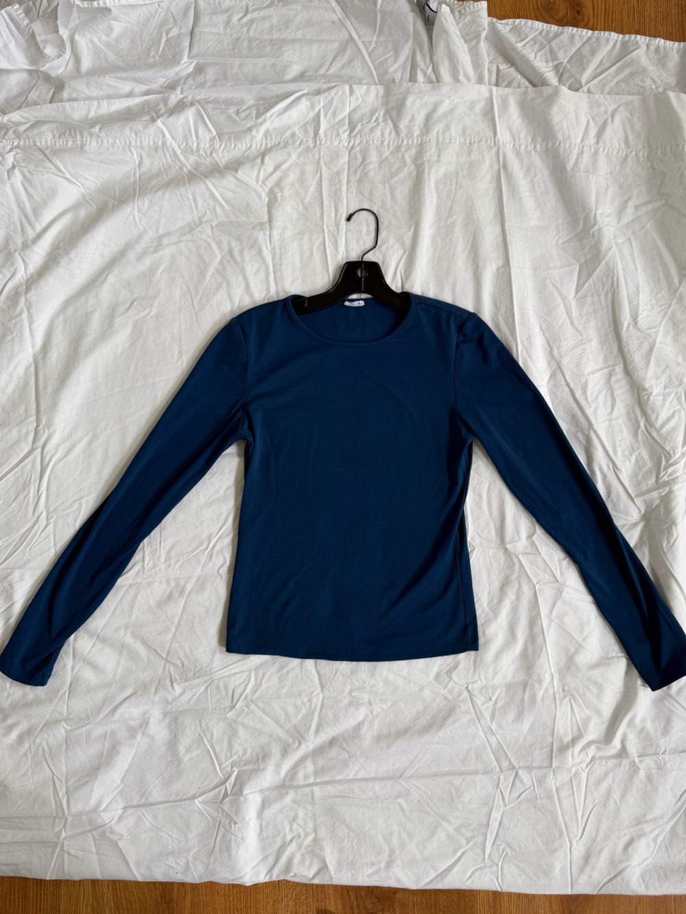 Garage Long Sleeve Crewneck Top - Navy Blue